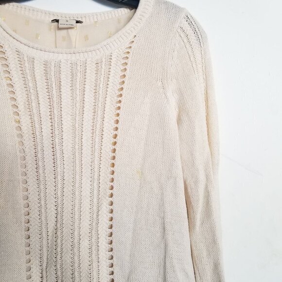 Lucky Brand Layer Look Split Back Knit Sweater Sm - Picture 4 of 14